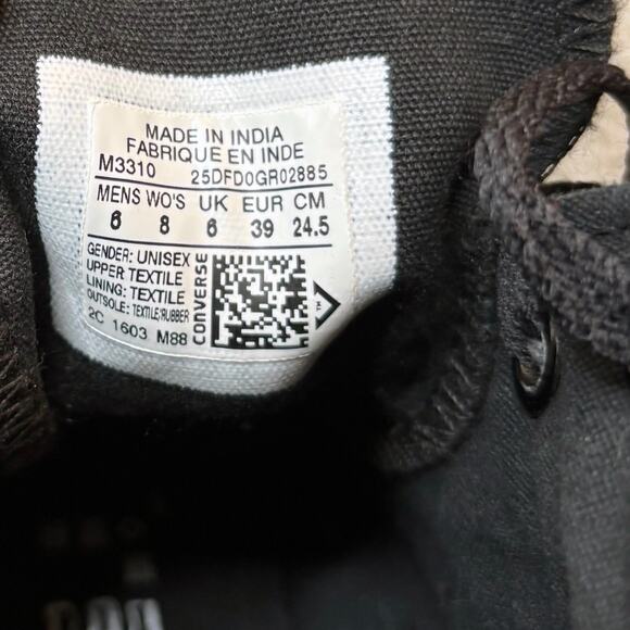 Converse Women's Black and Gold Bling Rhinestone All Star Sneakers US Size 8 - Picture 11 of 12